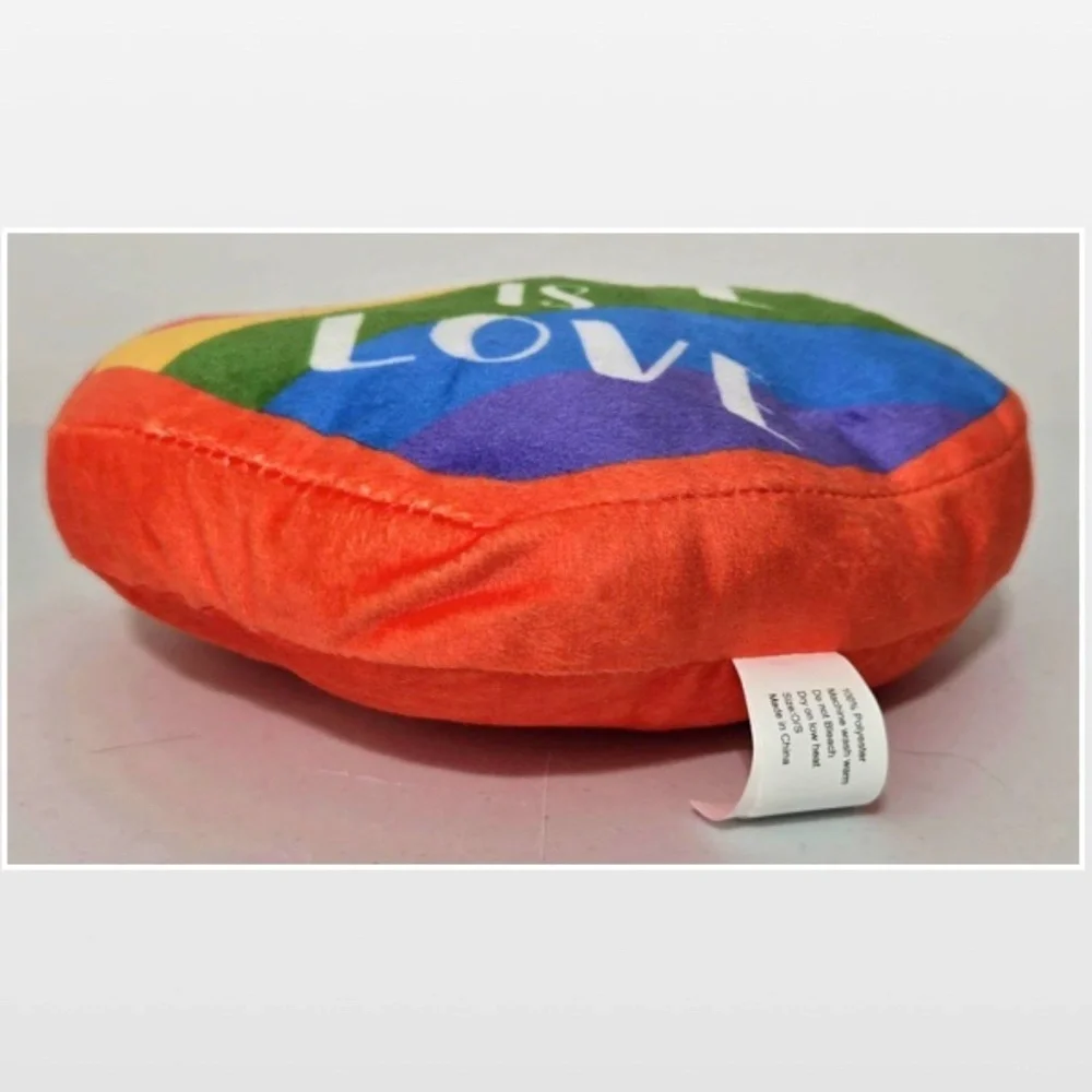 New Dog Toy Plush OS Heart Rainbow Pride Love Is Love Animal Pet NWT